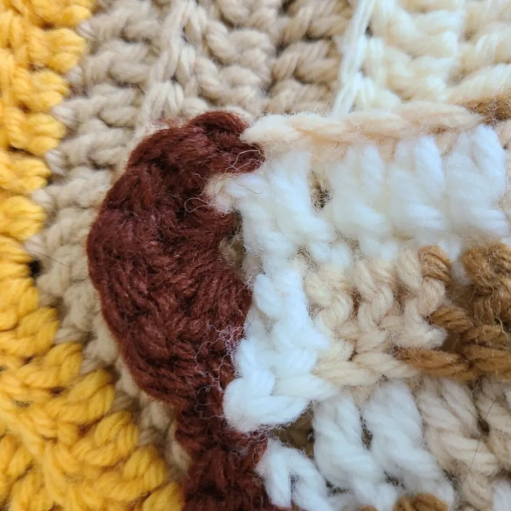 Vintage Chevron Afghan Lap Blanket Throw Blanket Couch Blanket Warm Color Zigzag